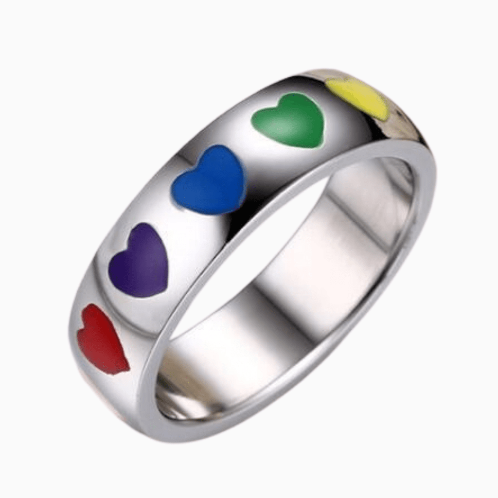 Rainbow Heart Pride Ring
