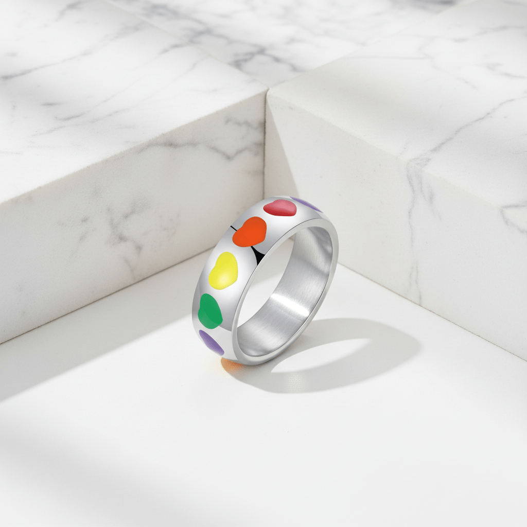 Rainbow Heart Pride Ring